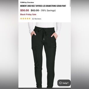 Cherokee Women's Black Scrub Pants